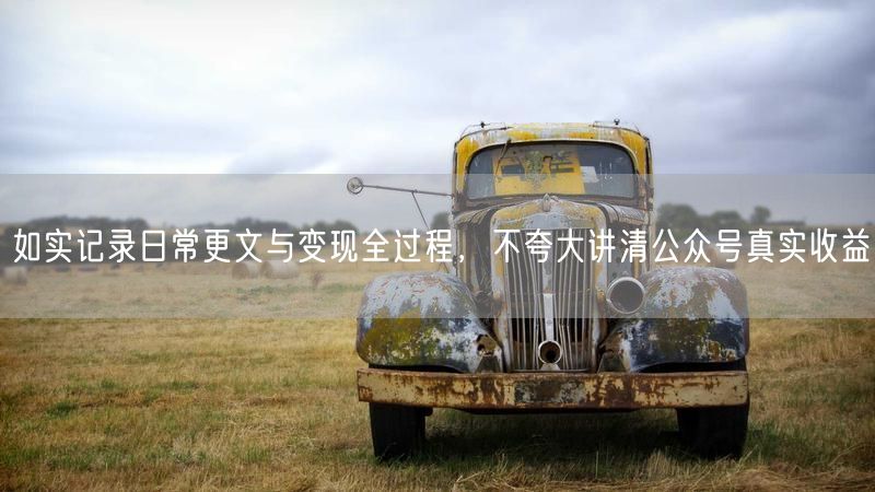 如实记录日常更文与变现全过程,不夸大讲清公众号真实收益