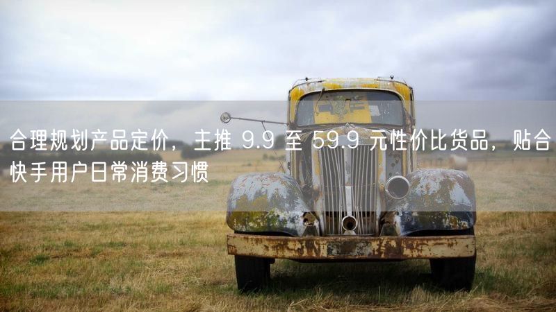 合理定价主推9.9-59.9元货，精准贴合快手用户消费习惯