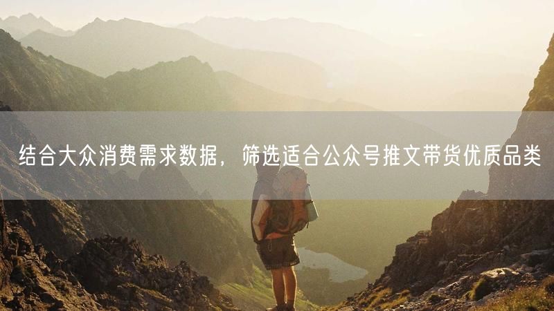结合大众消费需求数据，筛选适合公众号推文带货优质品类