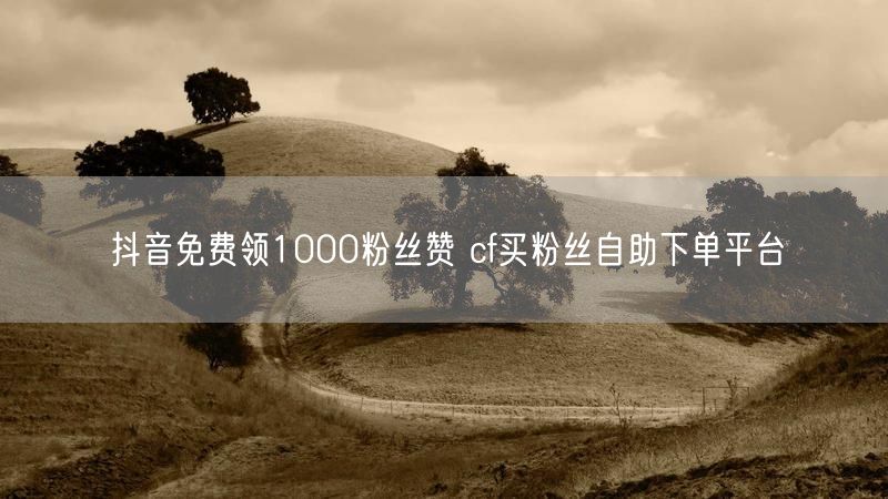 抖音免费领1000粉丝赞 cf买粉丝自助下单平台