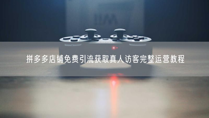 拼多多店铺免费引流获取真人访客完整运营教程