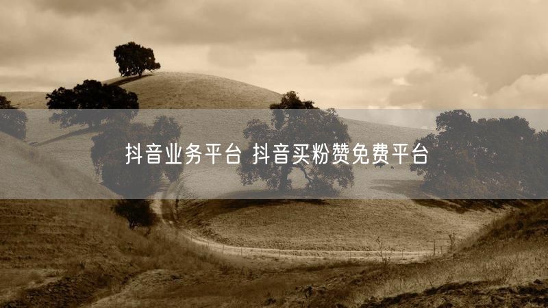 抖音业务平台 抖音买粉赞免费平台