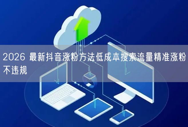 2026 最新抖音涨粉方法低成本搜索流量精准涨粉不违规