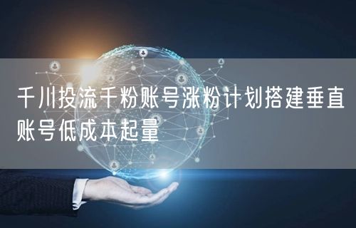 千川投流千粉账号涨粉计划搭建垂直账号低成本起量
