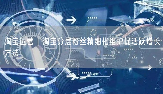 淘宝运营：粉丝分层精细化维护，促活跃增长提粘性