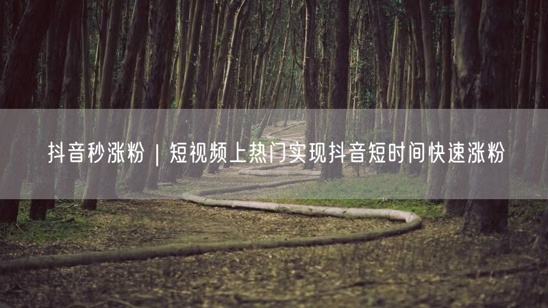 抖音秒涨粉｜短视频上热门实现抖音短时间快速涨粉