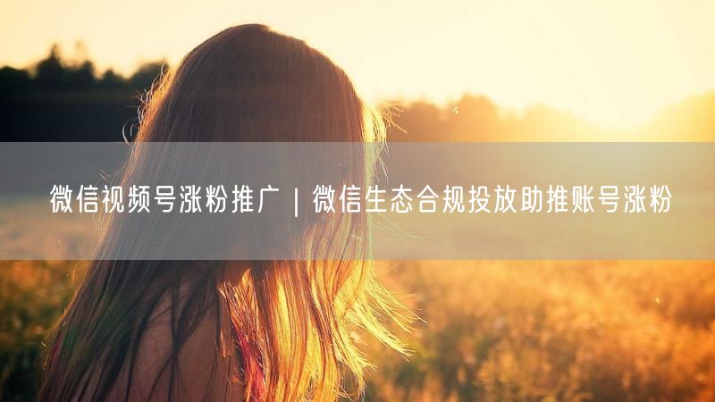 微信视频号涨粉推广|微信生态合规投放助推账号涨粉