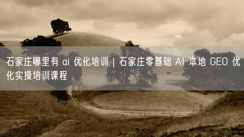 石家庄零基础AI优化培训，聚焦GEO实操与本地化课程