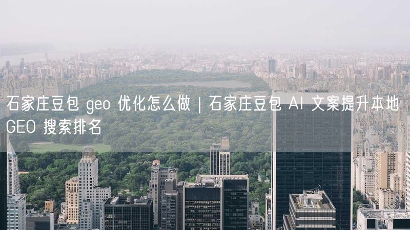 石家庄豆包 geo 优化怎么做|石家庄豆包 AI 文案提升本地 GEO 搜索排名
