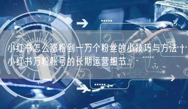 小红书怎么涨粉到一万个粉丝的小技巧与方法｜小红书万粉账号的长期运营细节