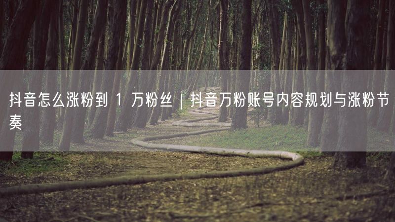 抖音怎么涨粉到 1 万粉丝｜抖音万粉账号内容规划与涨粉节奏