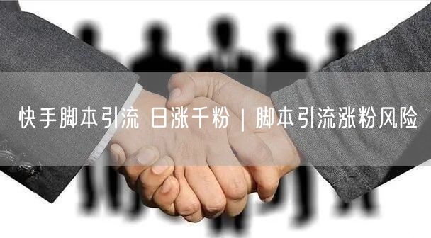 快手脚本引流 日涨千粉｜脚本引流涨粉风险